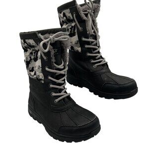 UGG Kids Butte II Back Gray Country Camo Boot Size 5 Waterproof Lace-Up Boots